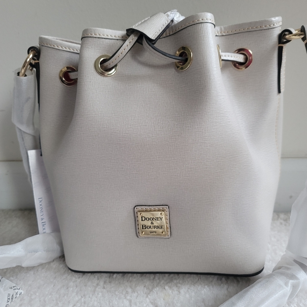DOONEY & BOURKE SAFFIANO KENDALL CROSSBODY ECRU WHITE SMALL